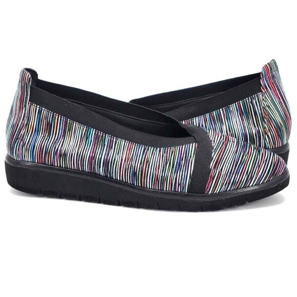 Nurture Kizzie Leather Multi-Color Striped Wedge Slip-On Shoes Womens Size 9 - Picture 1 of 9
